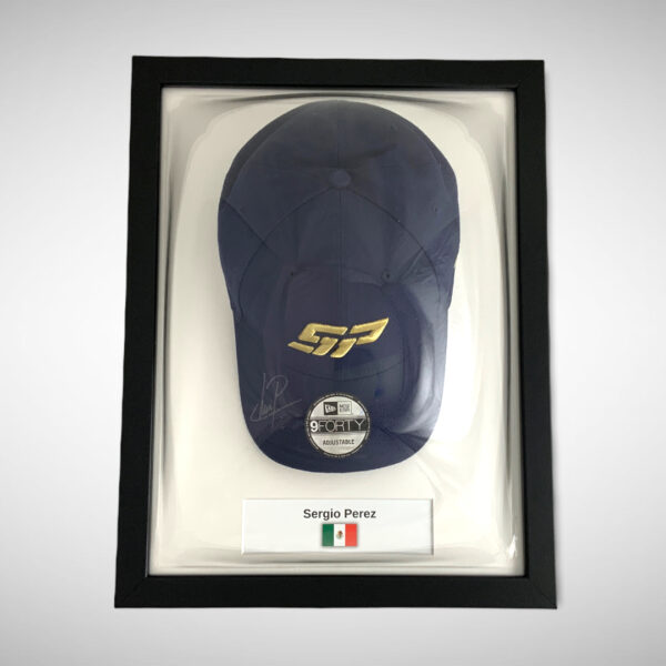 Sergio Pérez Framed and Signed Personal Cap