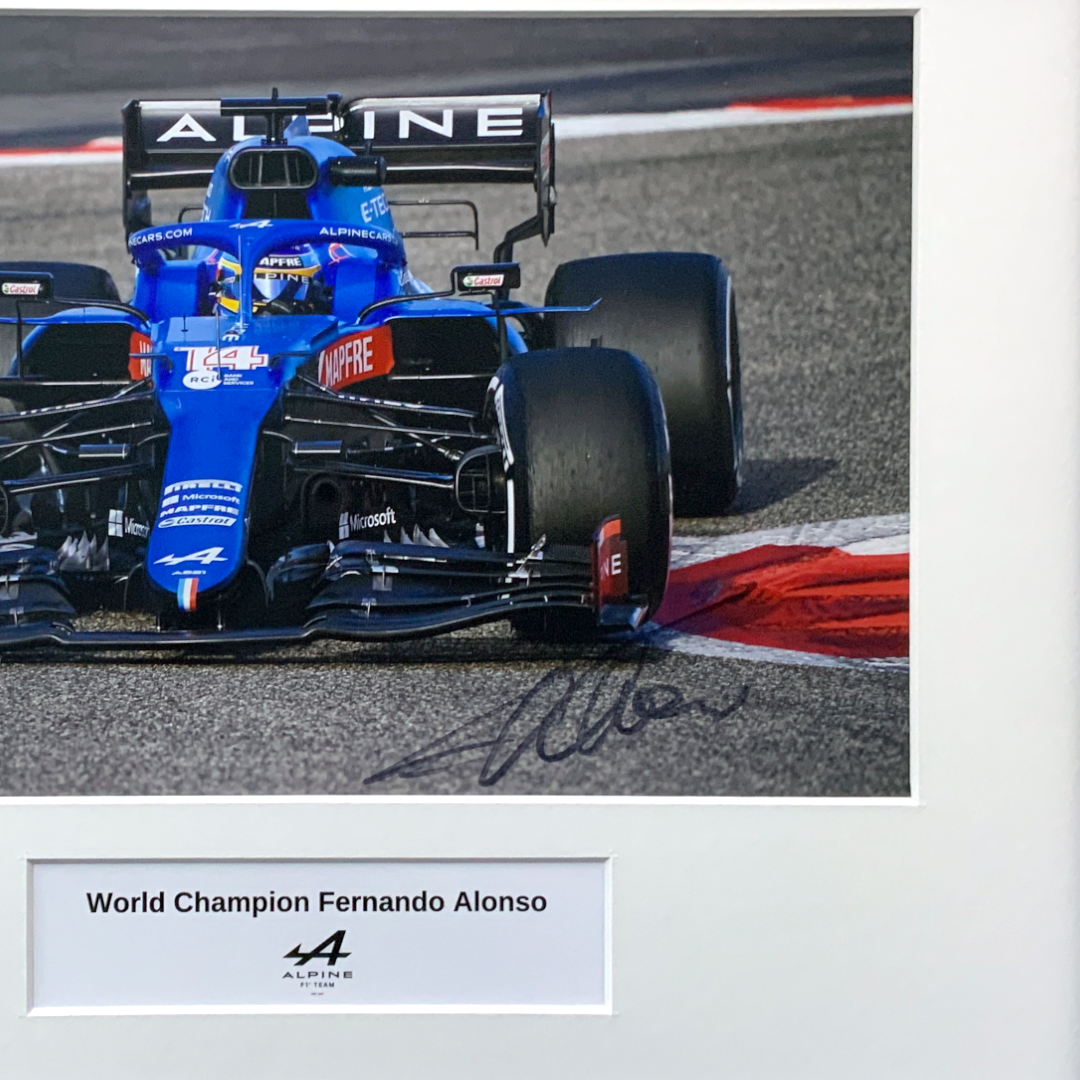 Fernando Alonso Alpine F1 Formula 1 2021 Helmet Signed Poster A4