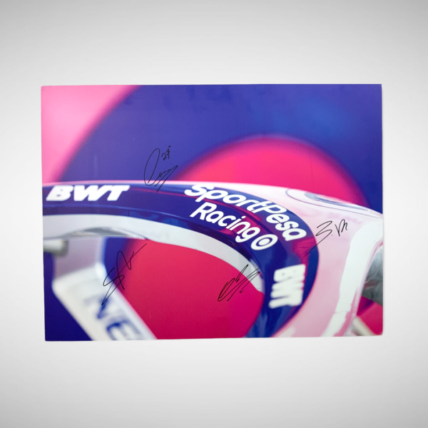 Photograph Signed by Sergio Perez, Nico Hülkenberg, Lance Stroll & Esteban Ocon