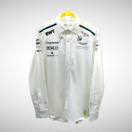 Aston Martin 2021 Manager Shirt Signed by Sebastian Vettel & Lance Stroll