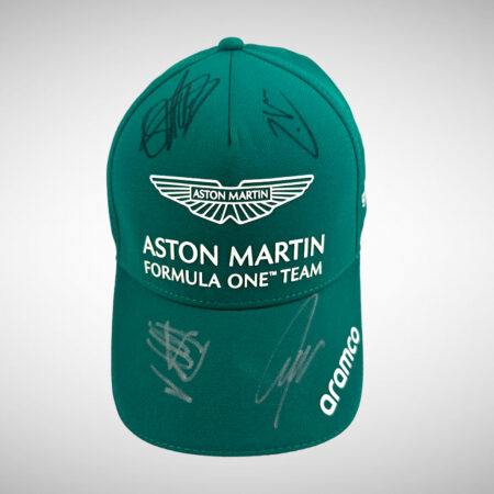 Aston Martin Cap Signed by Nico Hülkenberg, Lawrence Stroll, Lance Stroll & Sebastian Vettel