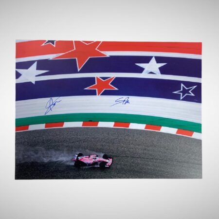 Force India Photograph on Hard Mount Signed by Sergio Perez & Lance Stroll