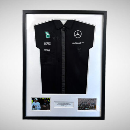 Mercedes Hugo Boss Shirt Signed Lewis Hamilton & Valtteri Bottas