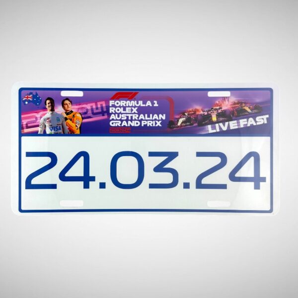 Australia F1 2024 Aluminium Licence Number Plate