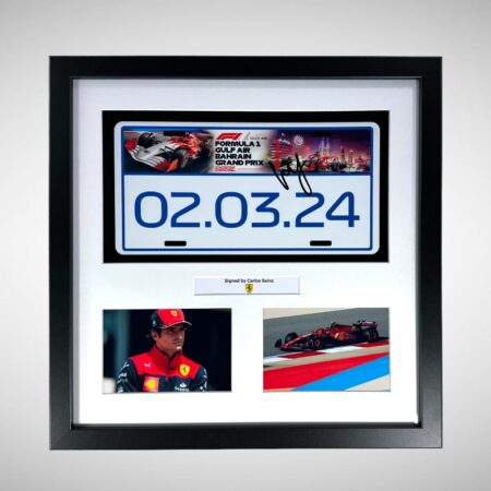 Bahrain 2024 Licence Plate Signed by Carlos Sainz