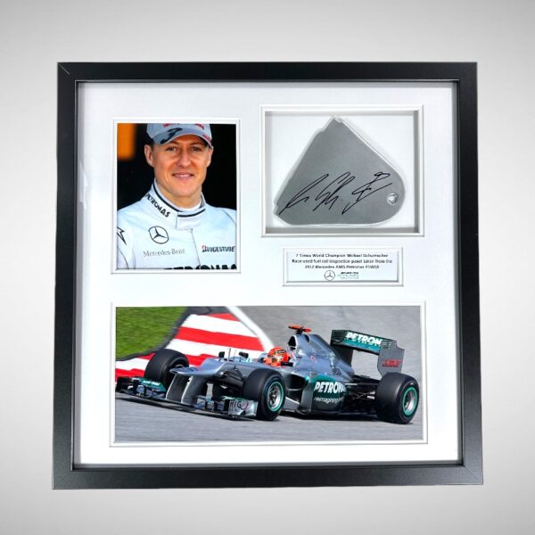 Signed Michael Schumacher Race used fuel rail inspection panel taken from Mercedes