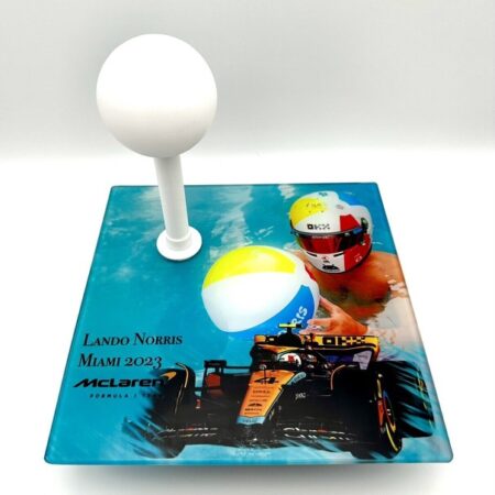 Lando Norris Miami Beachball 2023 1:2 Helmet Glass Display Stand