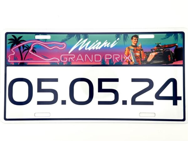 Miami 2024 Aluminium Licence Number Plate Lando Norris