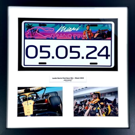 Miami 2024 Aluminium Licence Number Plate Lando Norris FRAMED