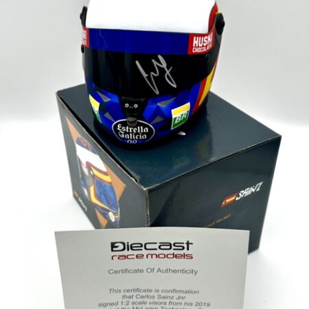 Carlos Sainz Signed 2019 McLaren 1:2 Mini Helmet DRM Release