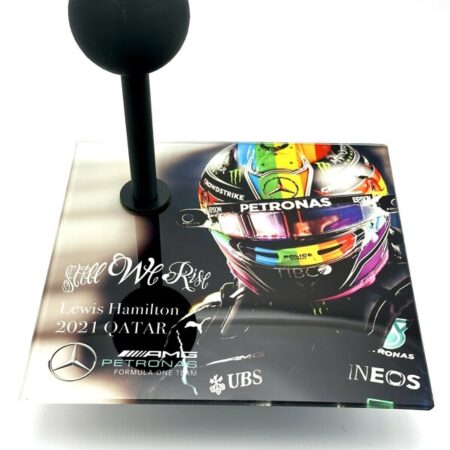 Lewis Hamilton 2021 Qatar 1:2 Mini Helmet Glass Display Stand