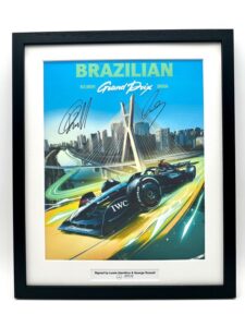 Lewis Hamilton & George Russell Signed F1 Social Media Poster 2024 Brazil