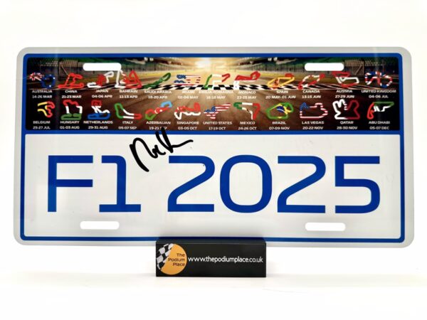 2025 Licence Number Plate Signed by Mattia Binotto - Stake