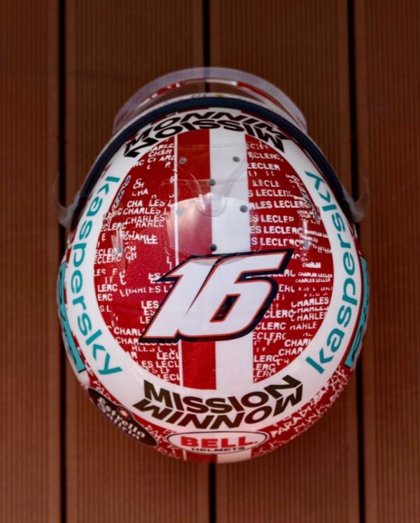 Charles Leclerc Abu Dhabi / Season 2021 1:2 Mini Helmet Decal Upgrade Bundle - Image 11
