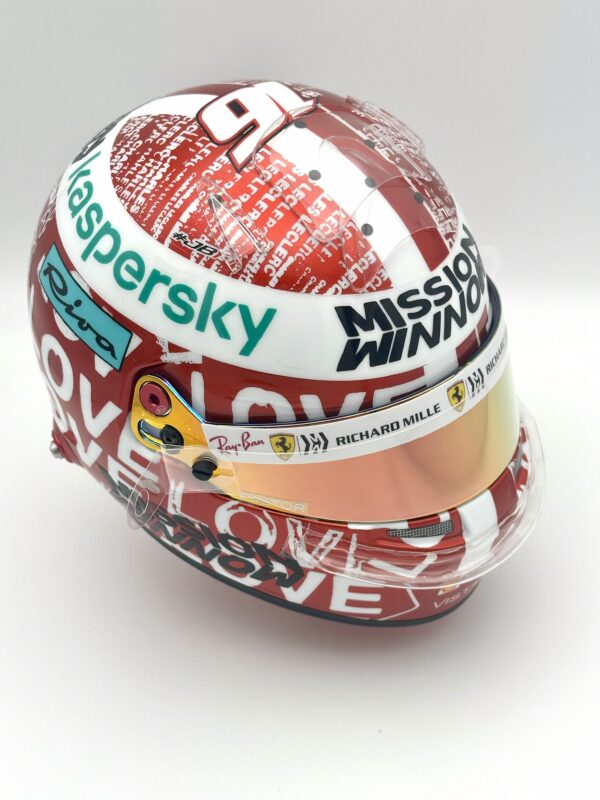 Charles Leclerc Ferrari 2021 Abu Dhabi 1:2 BELL Helmet Upgrade Bundle - Image 7