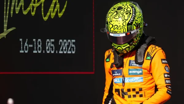 2025 Lando Norris & Oscar Piastri Emilia Romagna 1:2 Mini Helmet Visor Strip