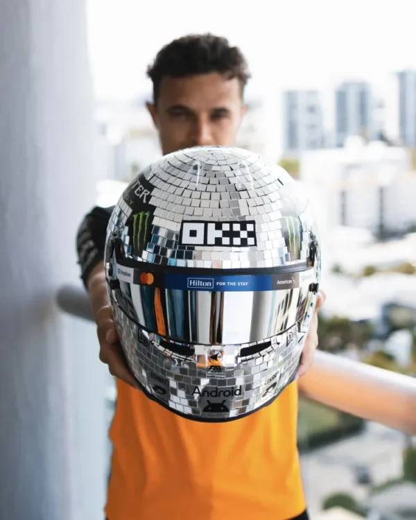 2025 Lando Norris & Oscar Piastri Miami 1:2 Mini Helmet Visor Strip - Image 3